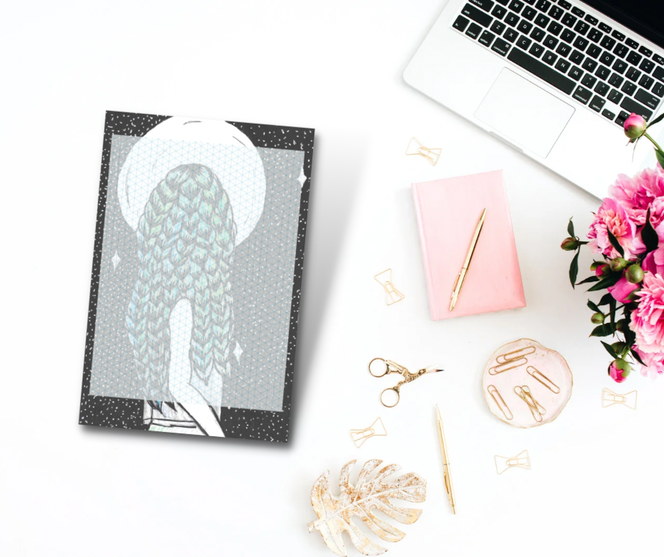 Night Girl Note Pad 4"x 6" 54 Pages Aesthetic Cute Stationery Gift image 2