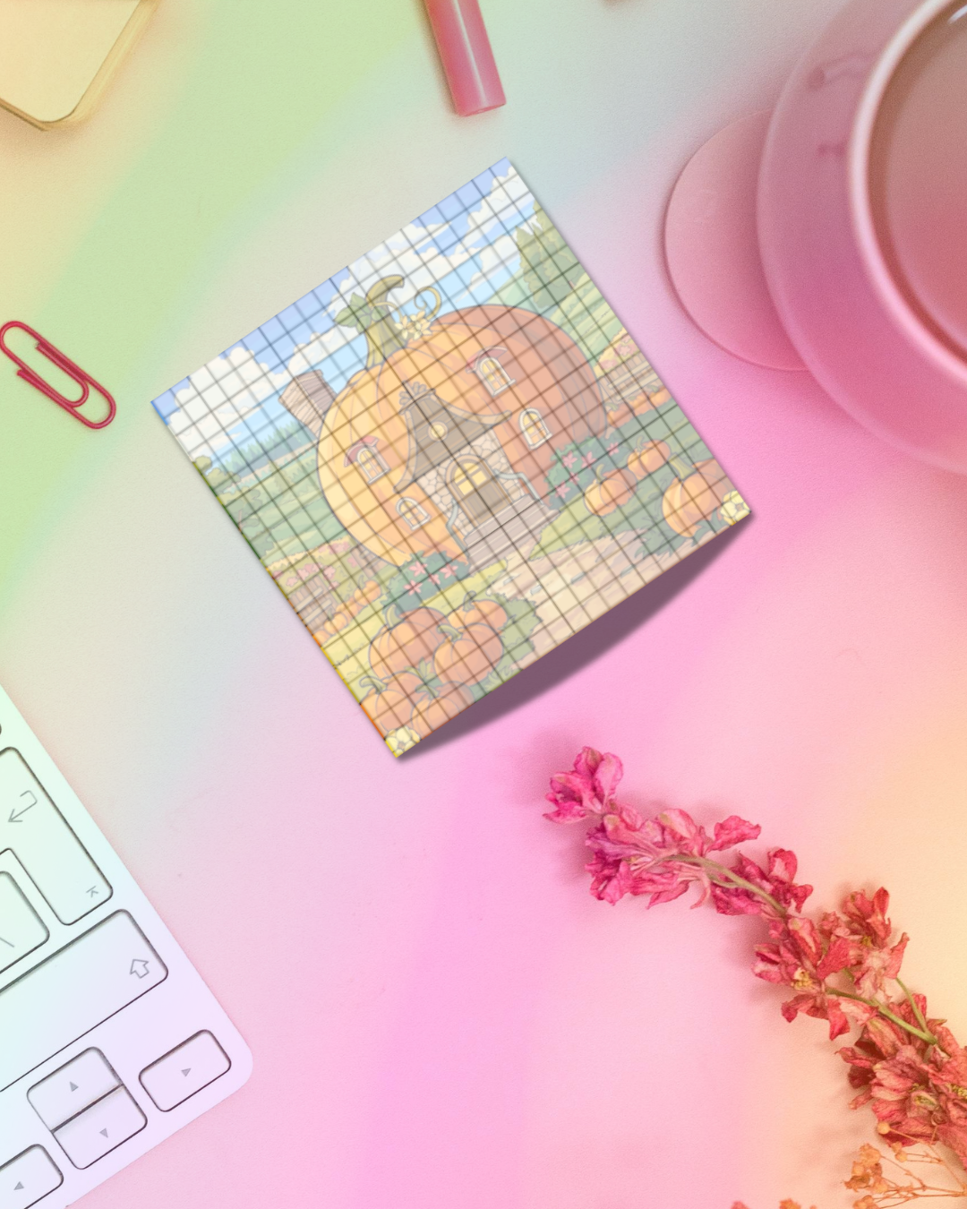 Pumpkin Home Notepad 2.5"x2.5" 50 Pages Aesthetic Cute Stationery Gift