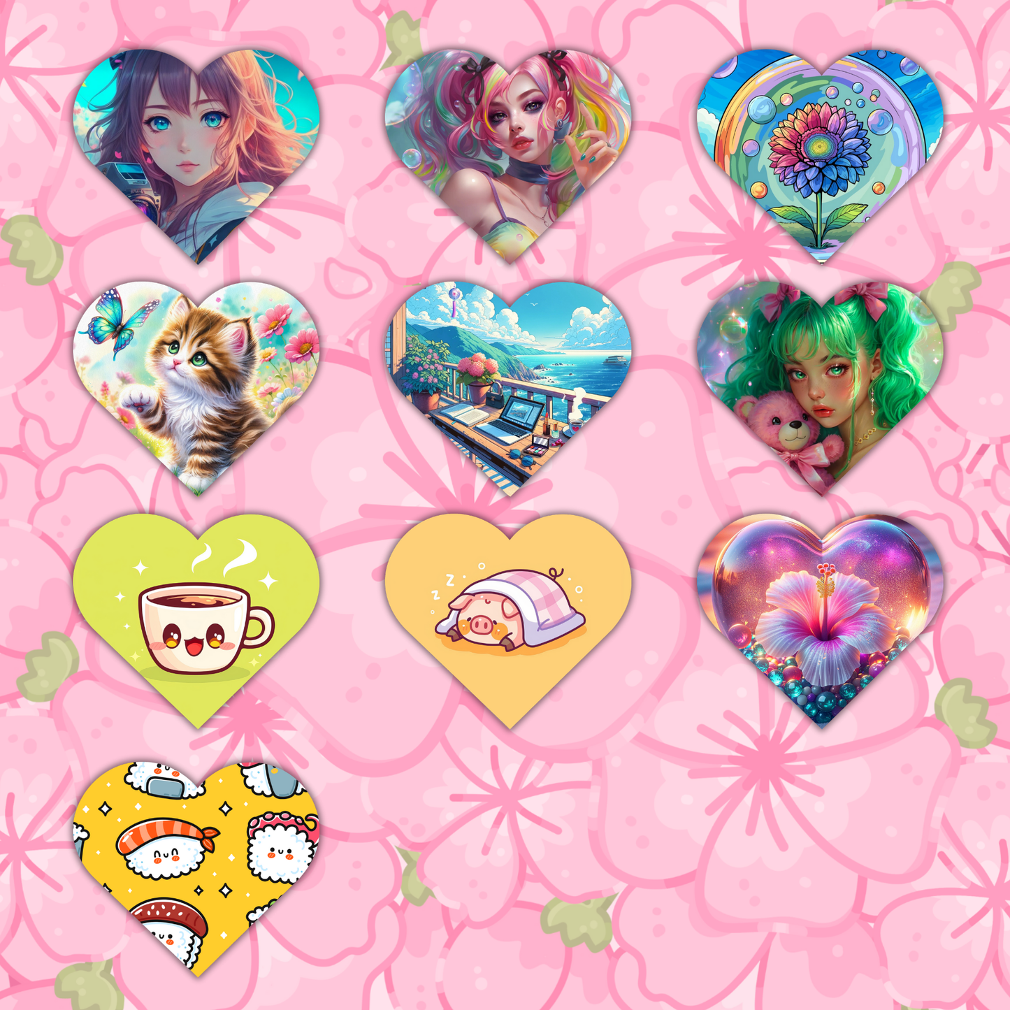 Blind Bag: Bright Life Heart Button Pin