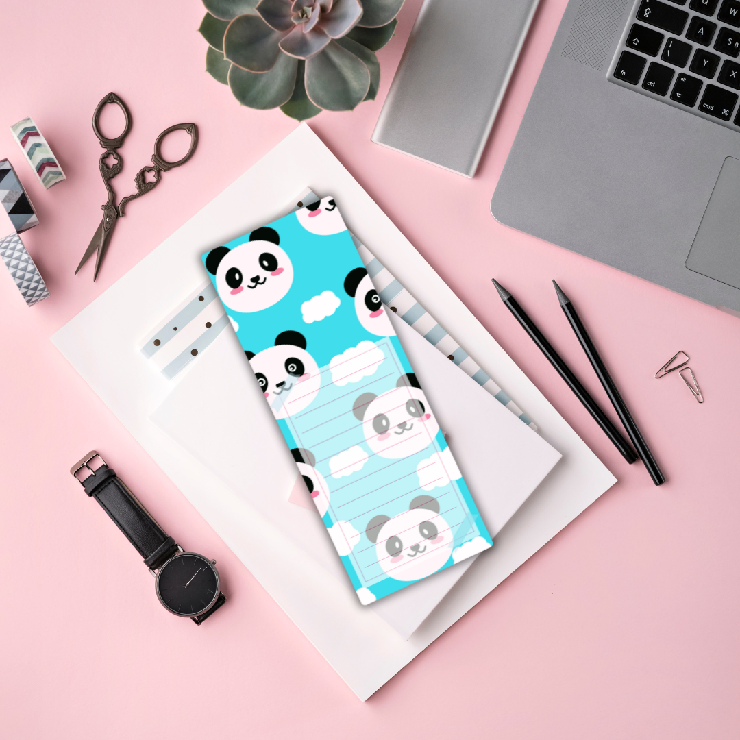 Blushed Panda Notepad 2.5"x7" 54 Pages Aesthetic Cute Stationery Gift image 2