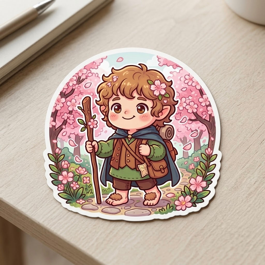 Hobbit Joy Holographic Vinyl Sticker