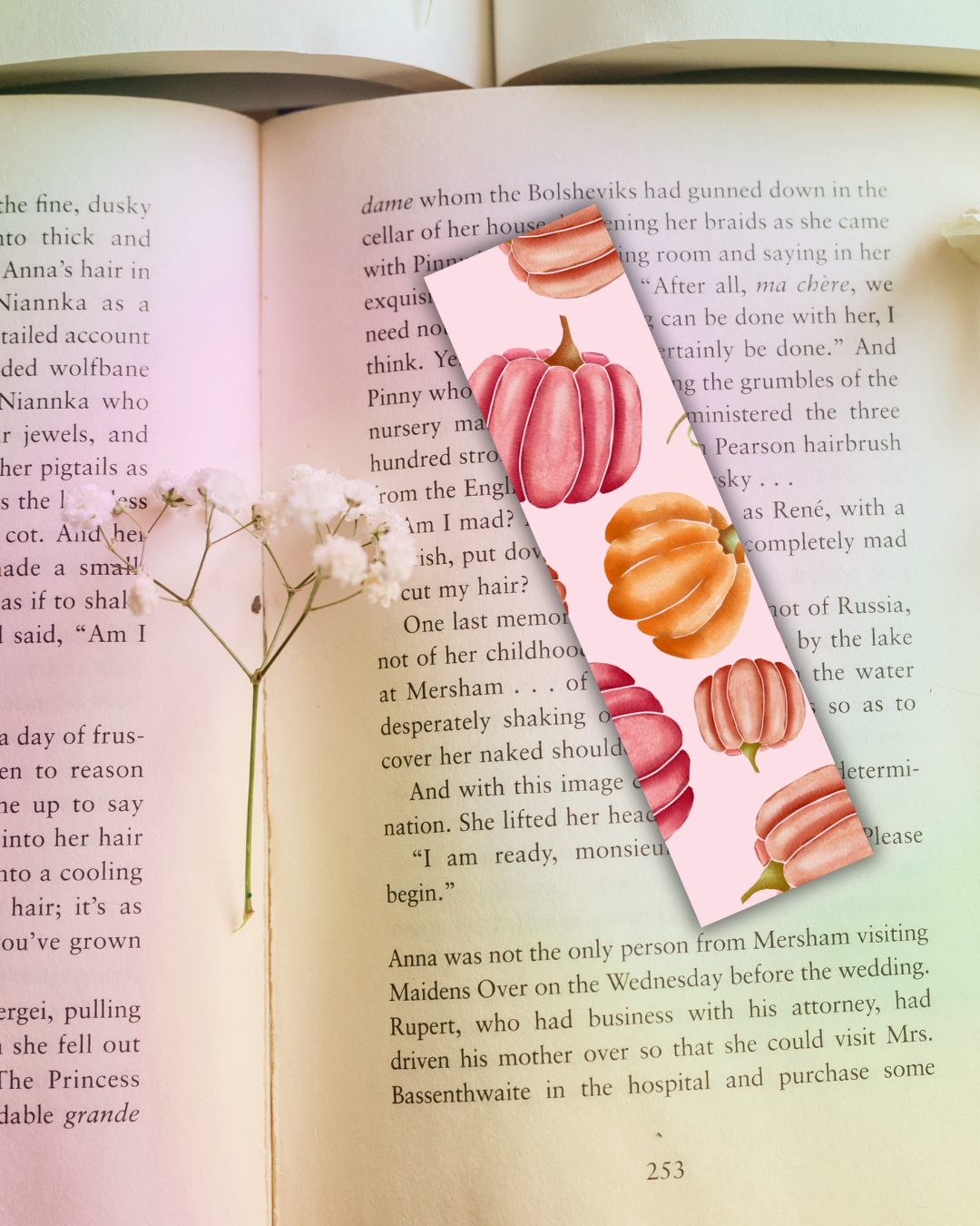 Bright Pumpkin Bookmark Handmade Bookish Gift