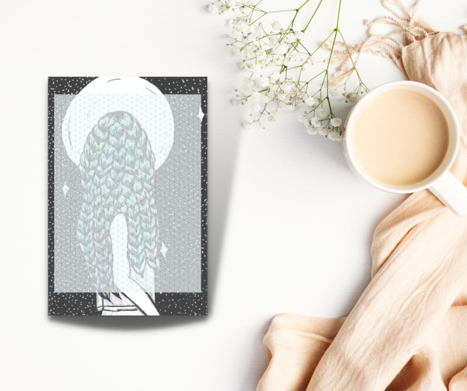 Night Girl Note Pad 4"x 6" 54 Pages Aesthetic Cute Stationery Gift image 3