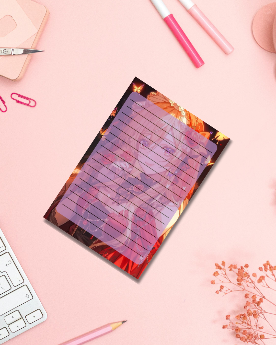 Autumn Bliss Girl Notepad Aesthetic Cute Stationery Gift