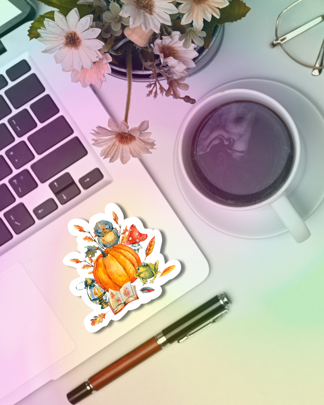 Autumn Reading Vinyl Sticker