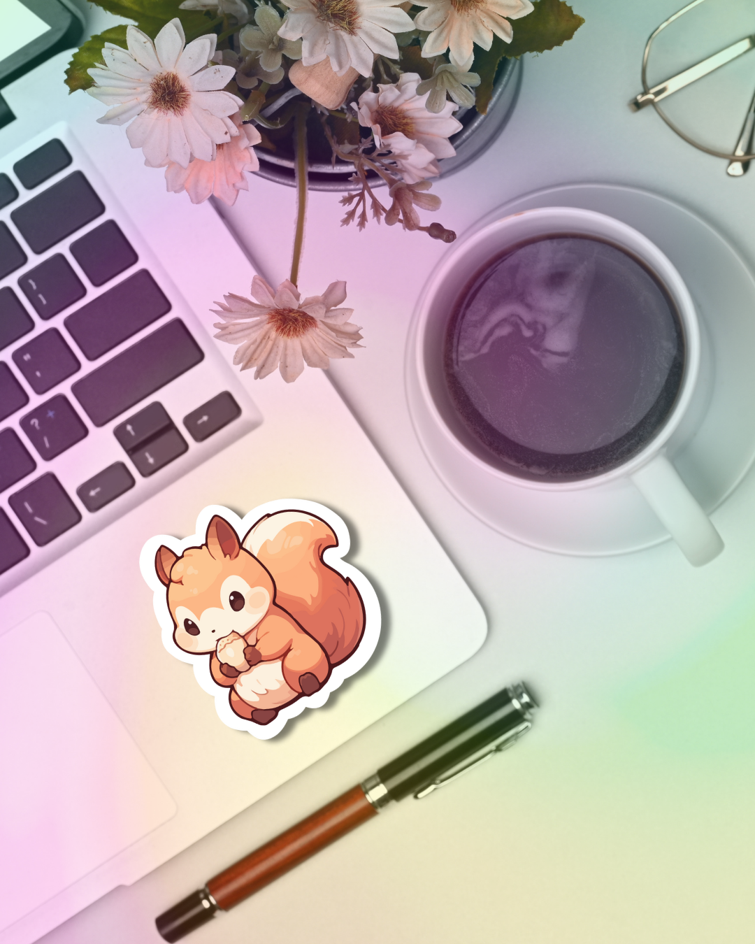 Autumn Squirrel Vinyl Sticker