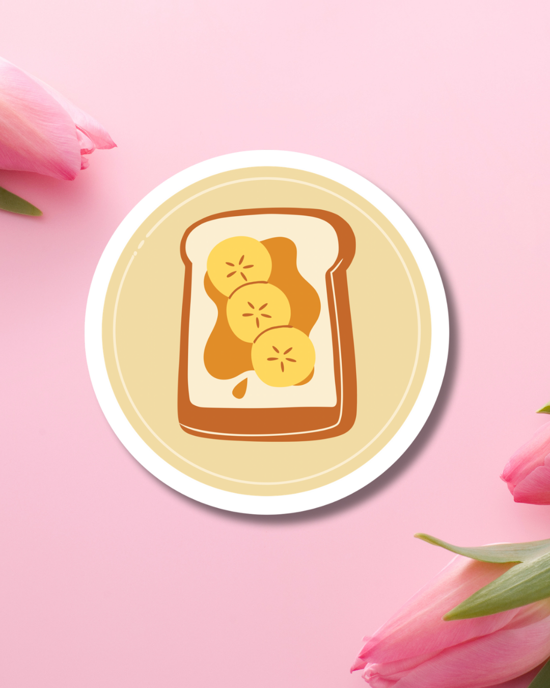 Banana-Peanut Butter Toast Vinyl Sticker