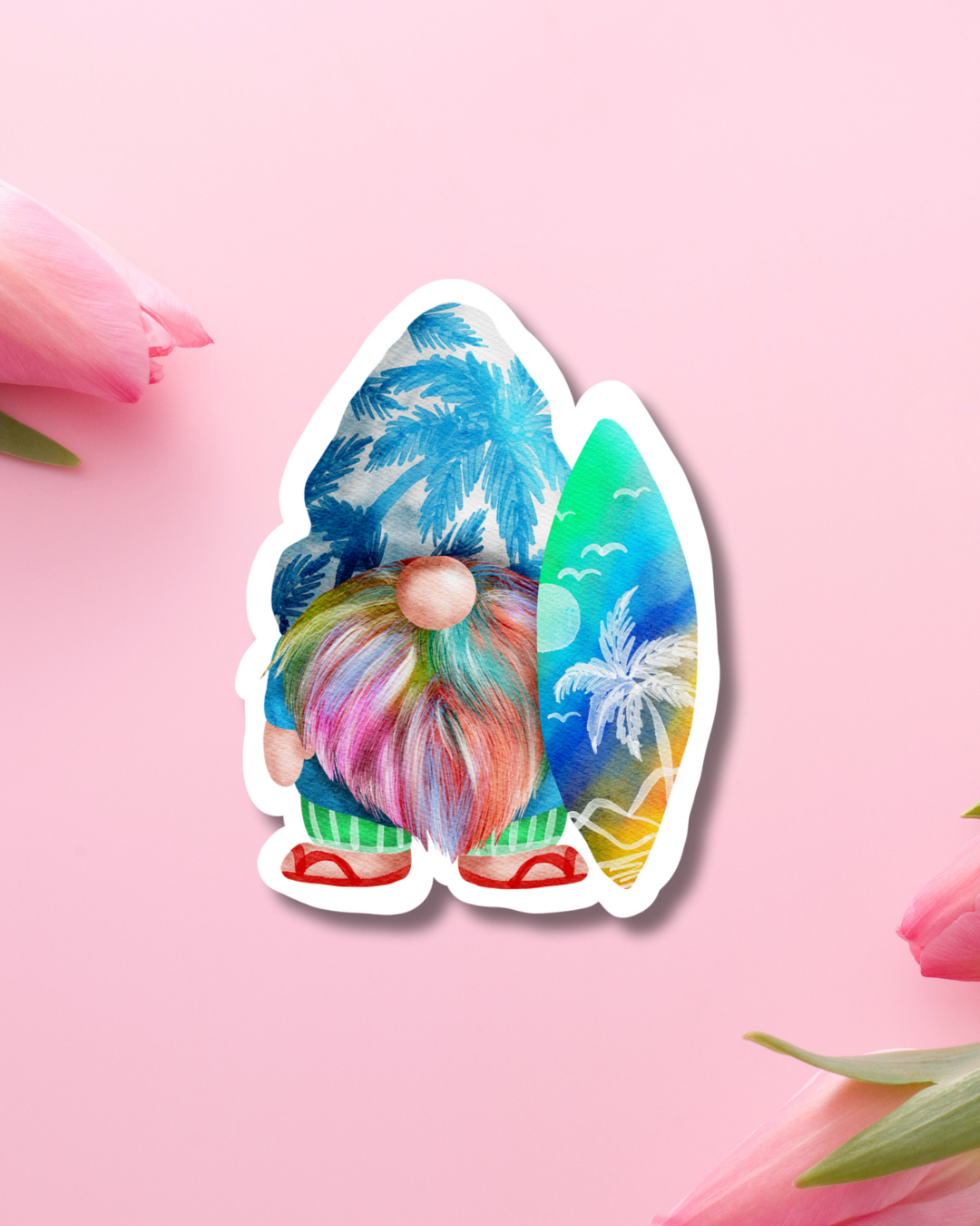 Beach Gnome Vinyl Sticker