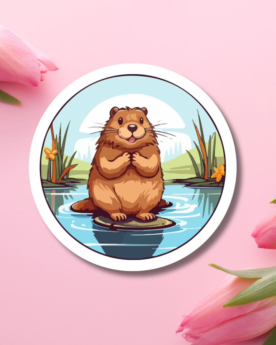 Beaver Cutie Vinyl Sticker