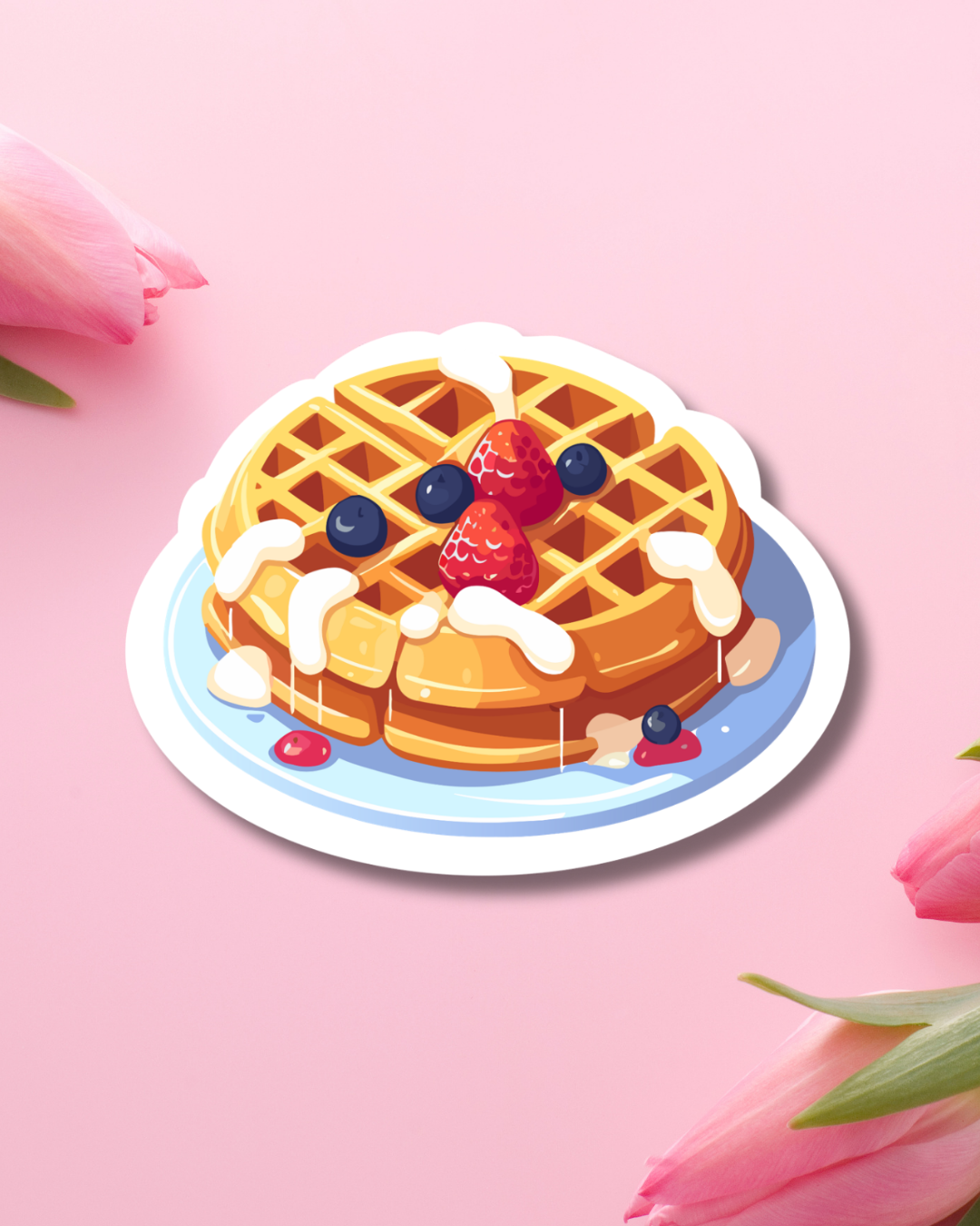 Berry Plain Waffles Vinyl Sticker