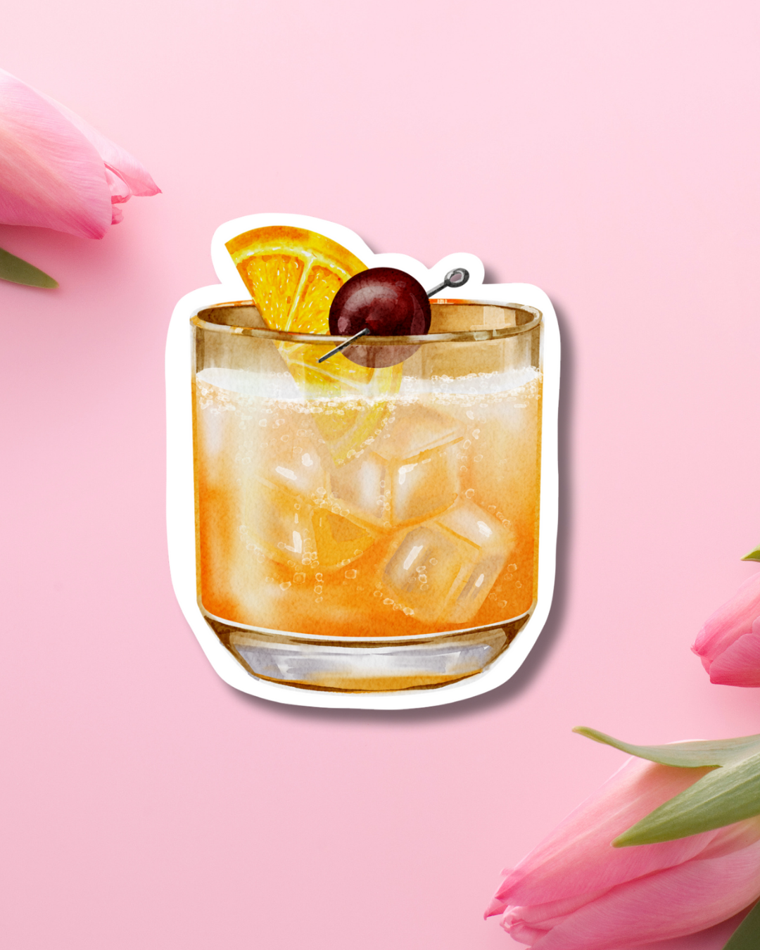 Black Cherry-Orange Cocktail Vinyl Sticker