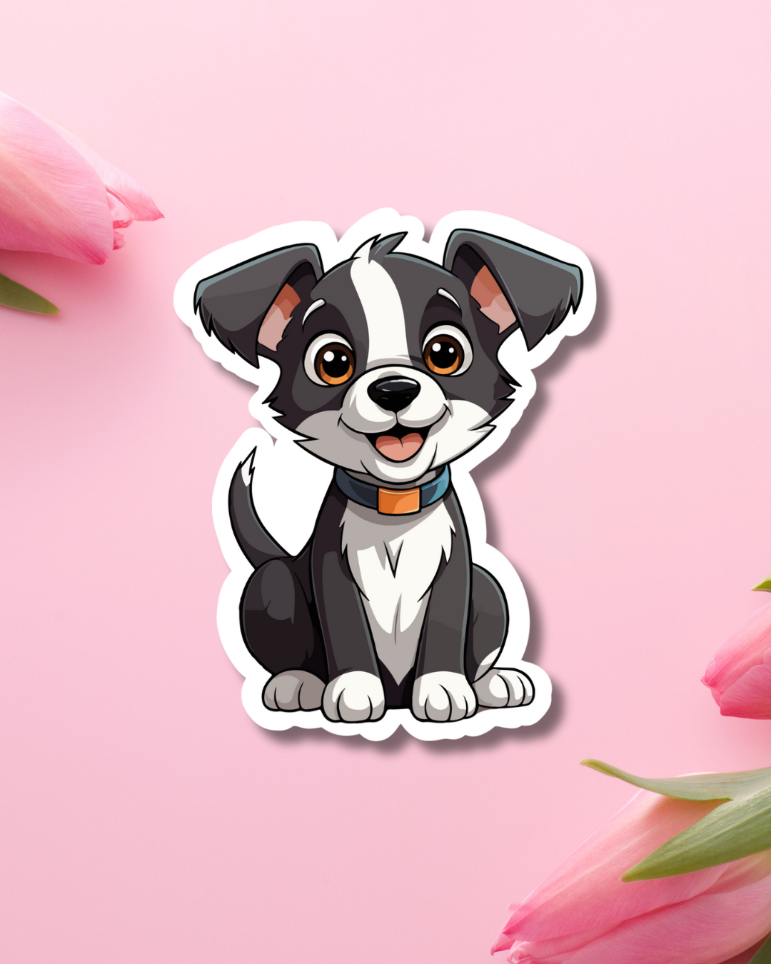 Black Puppy Vinyl Sticker