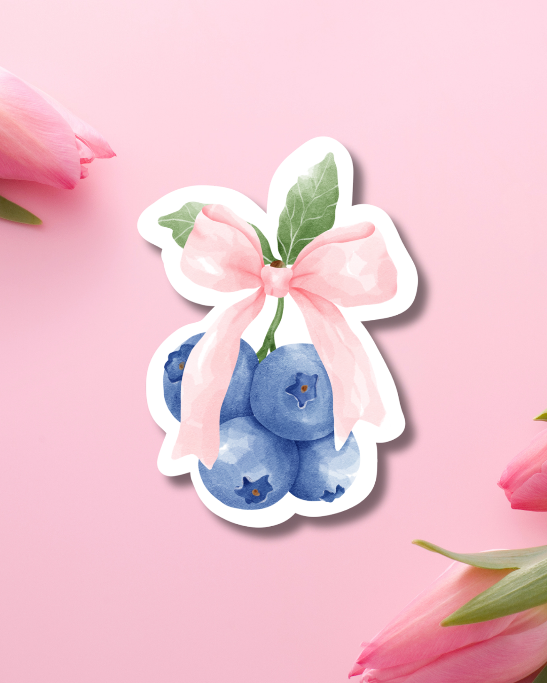 Blueberry Bow Vinyl Sticker