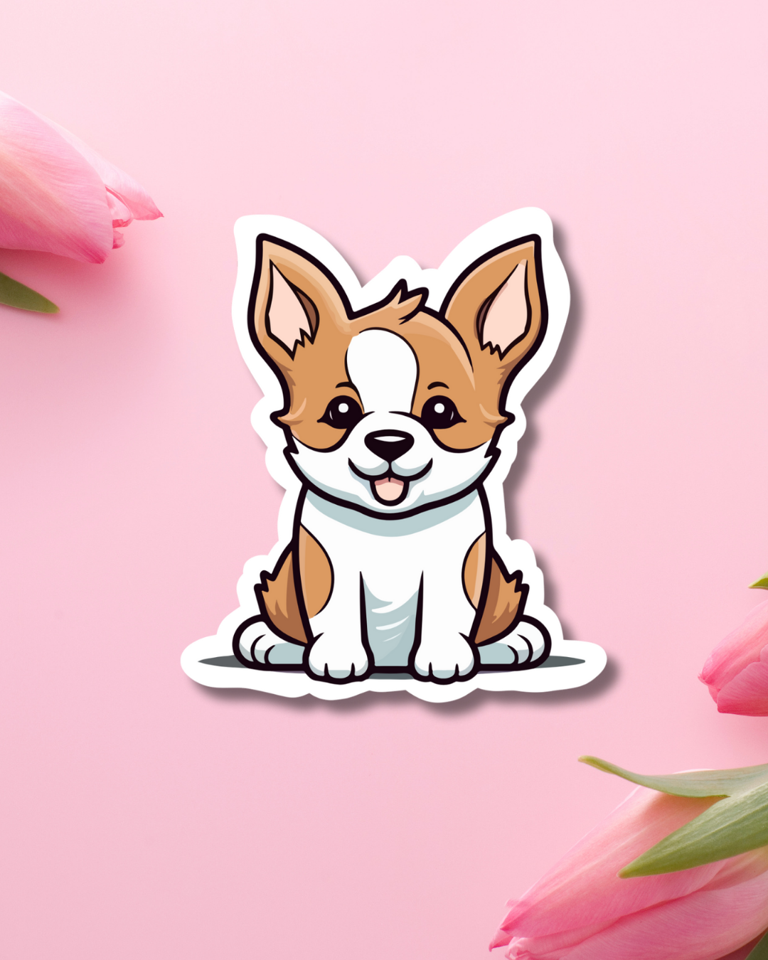 Brown Puppy Vinyl Sticker