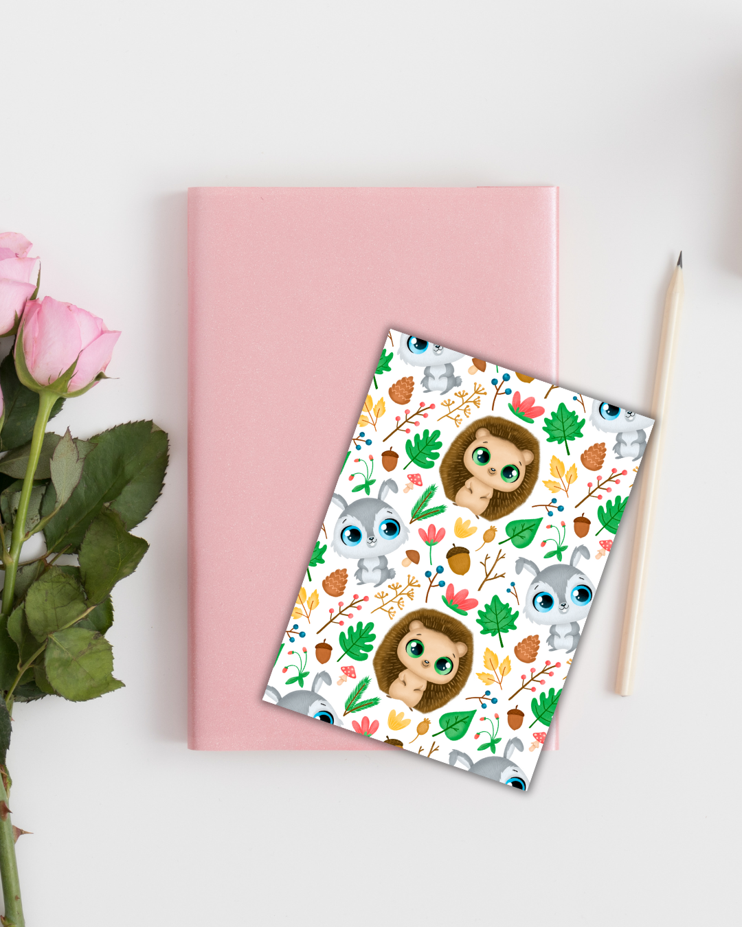 Bunny-Hedgehog Meadow Big Bookmark Handmade Bookish Gift