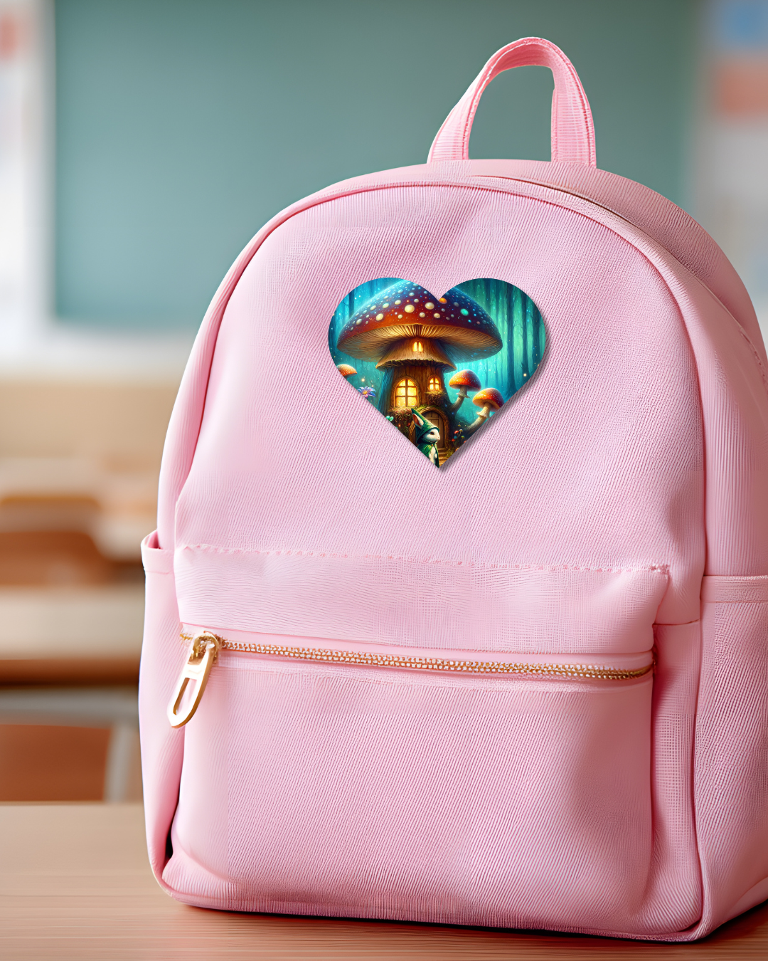 Bunny Fungi Home Heart Button Pin