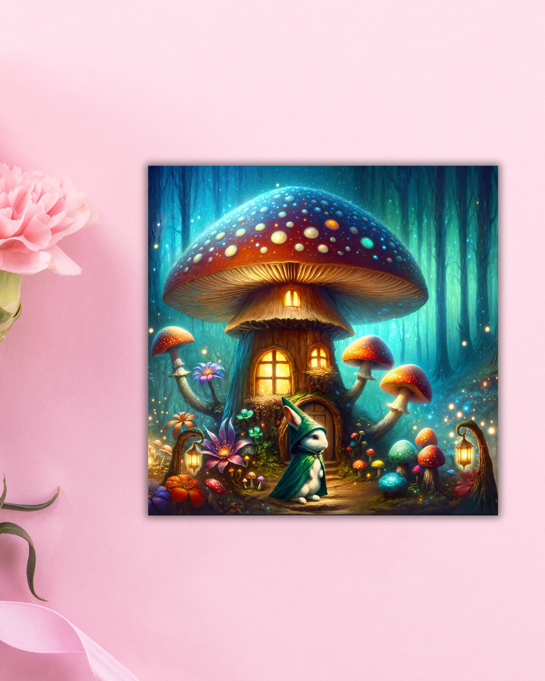 Bunny Fungi Home Art Print Aesthetic Gift Decor