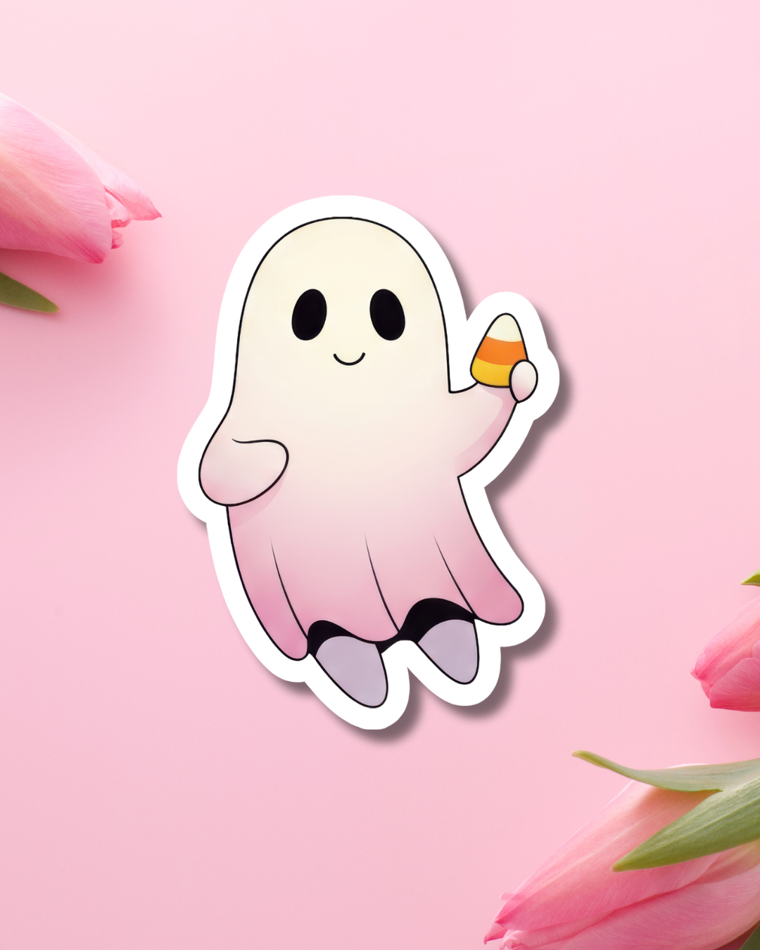 Candy Corn Ghosty Vinyl Sticker