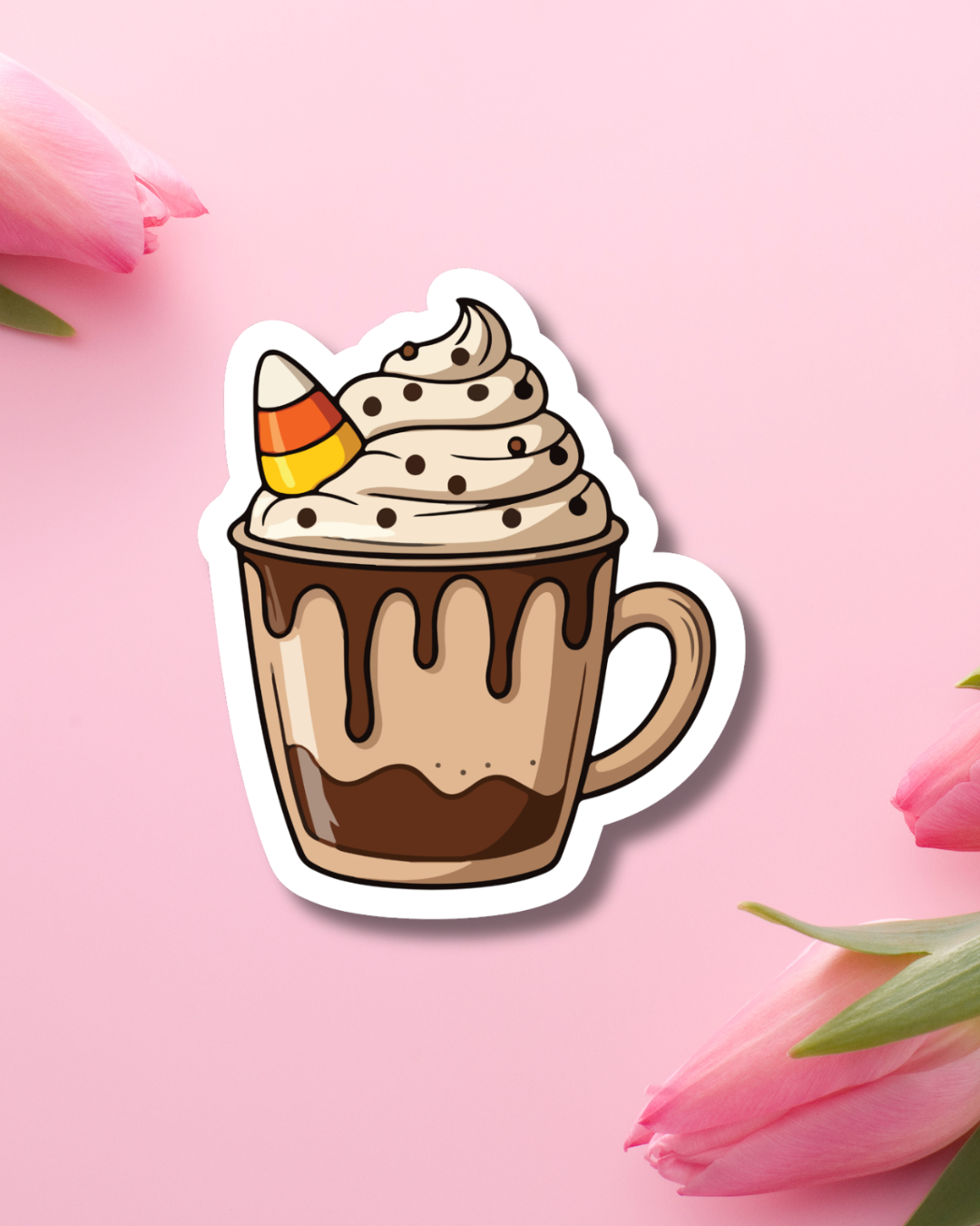 Candy Corn Mocha Vinyl Sticker