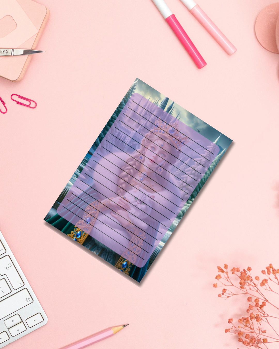 Cat Winter Queen Notepad Aesthetic Cute Stationery Gift