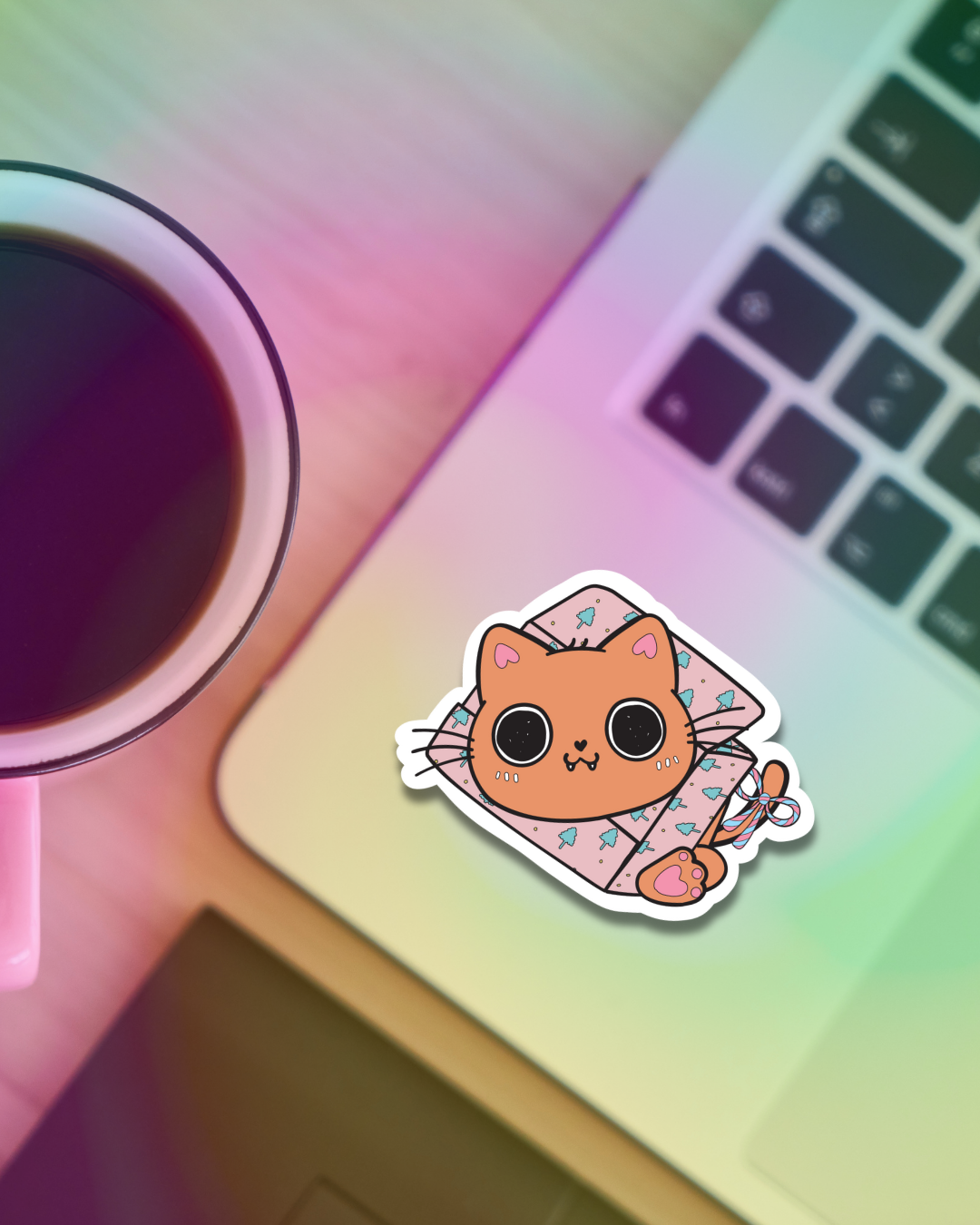 Cat in a Box Vinyl Sticker