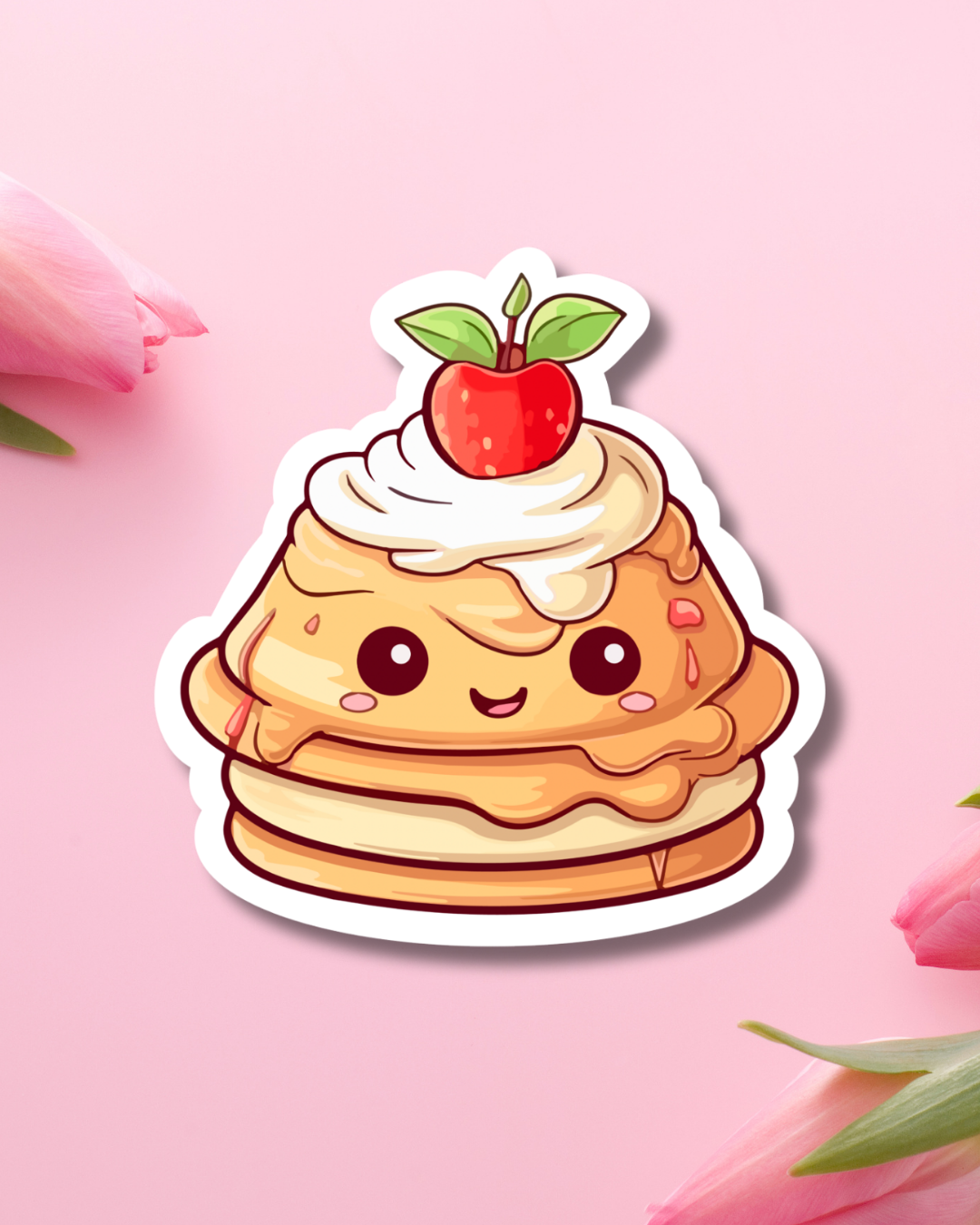 Cherry Pancake Vinyl Sticker