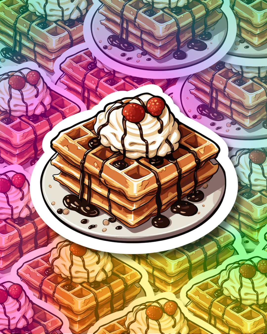 Chocolate Waffles Vinyl Sticker