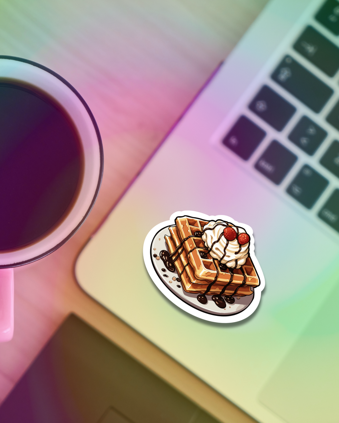 Chocolate Waffles Vinyl Sticker