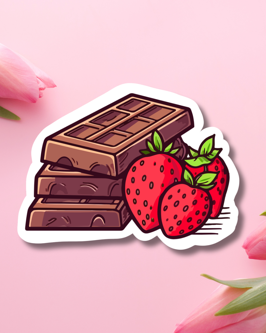 Chocolate & Strawberries Vinyl Sticker