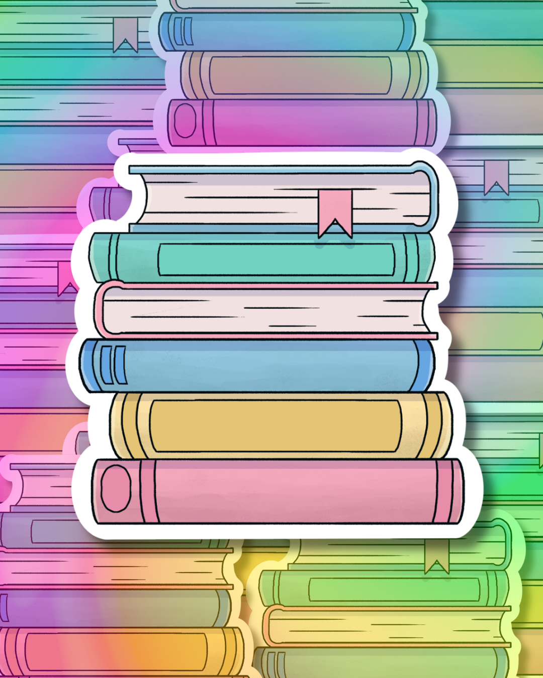 Colorful Books Vinyl Sticker