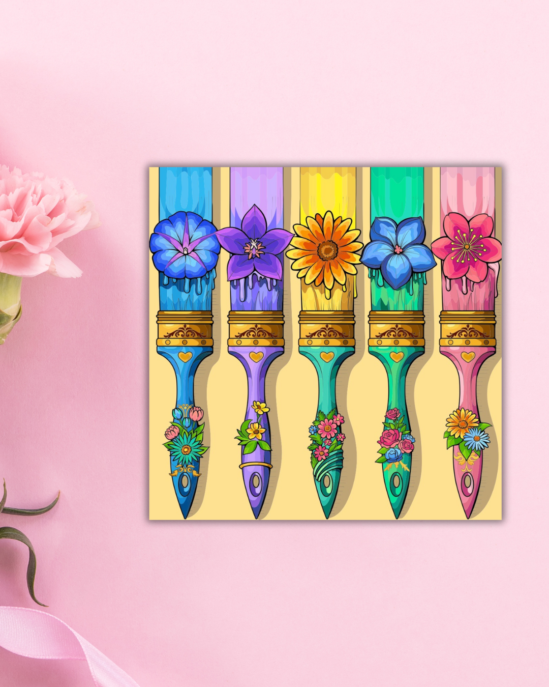 Colorful Brushes Art Print Aesthetic Gift Decor