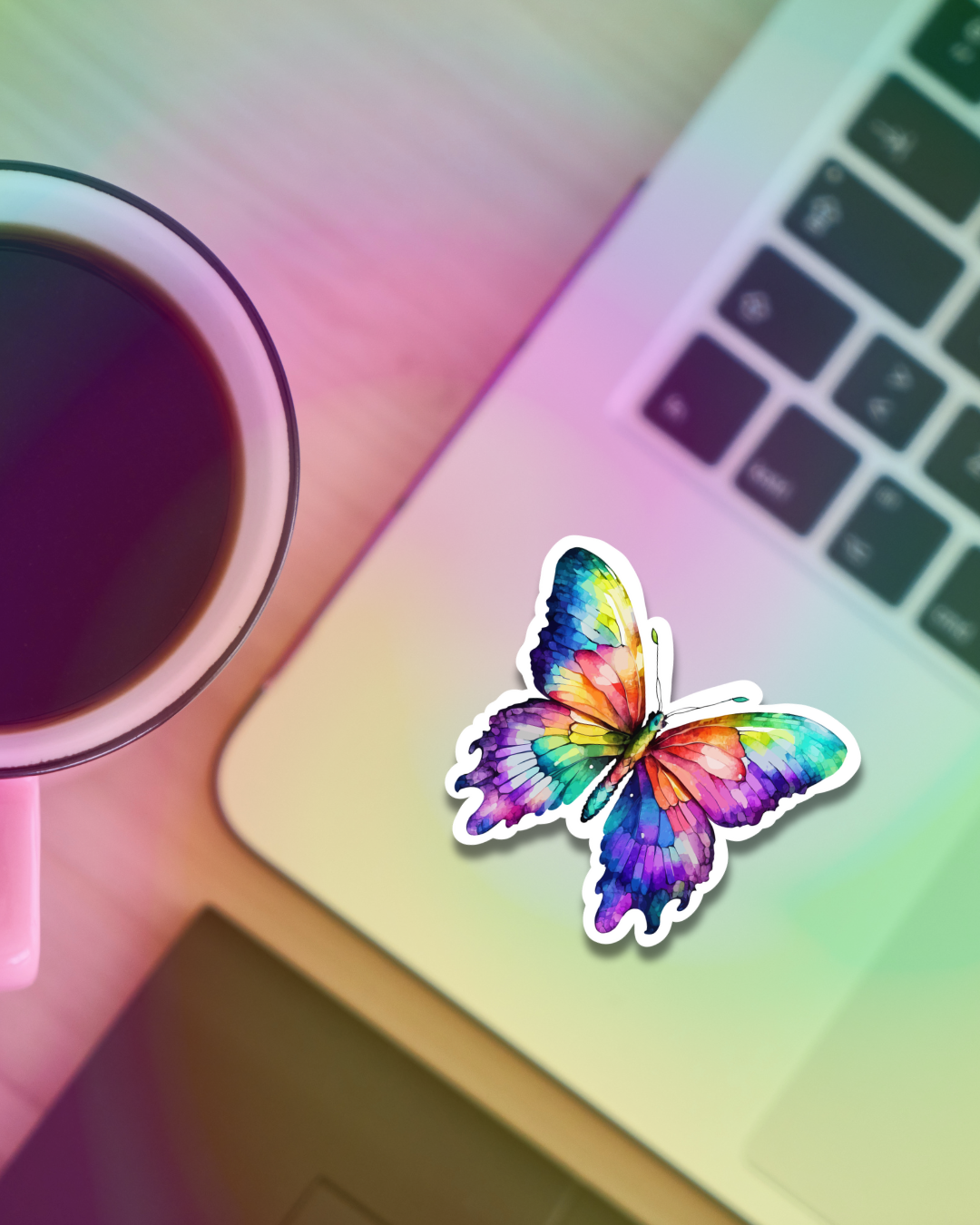 Colorful Butterfly Vinyl Sticker