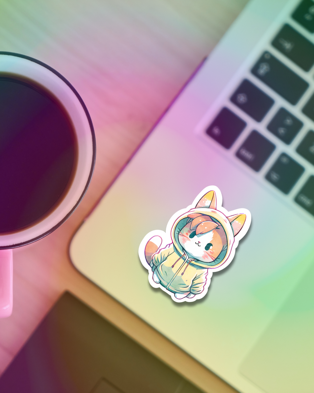 Colorful Cat Vinyl Sticker