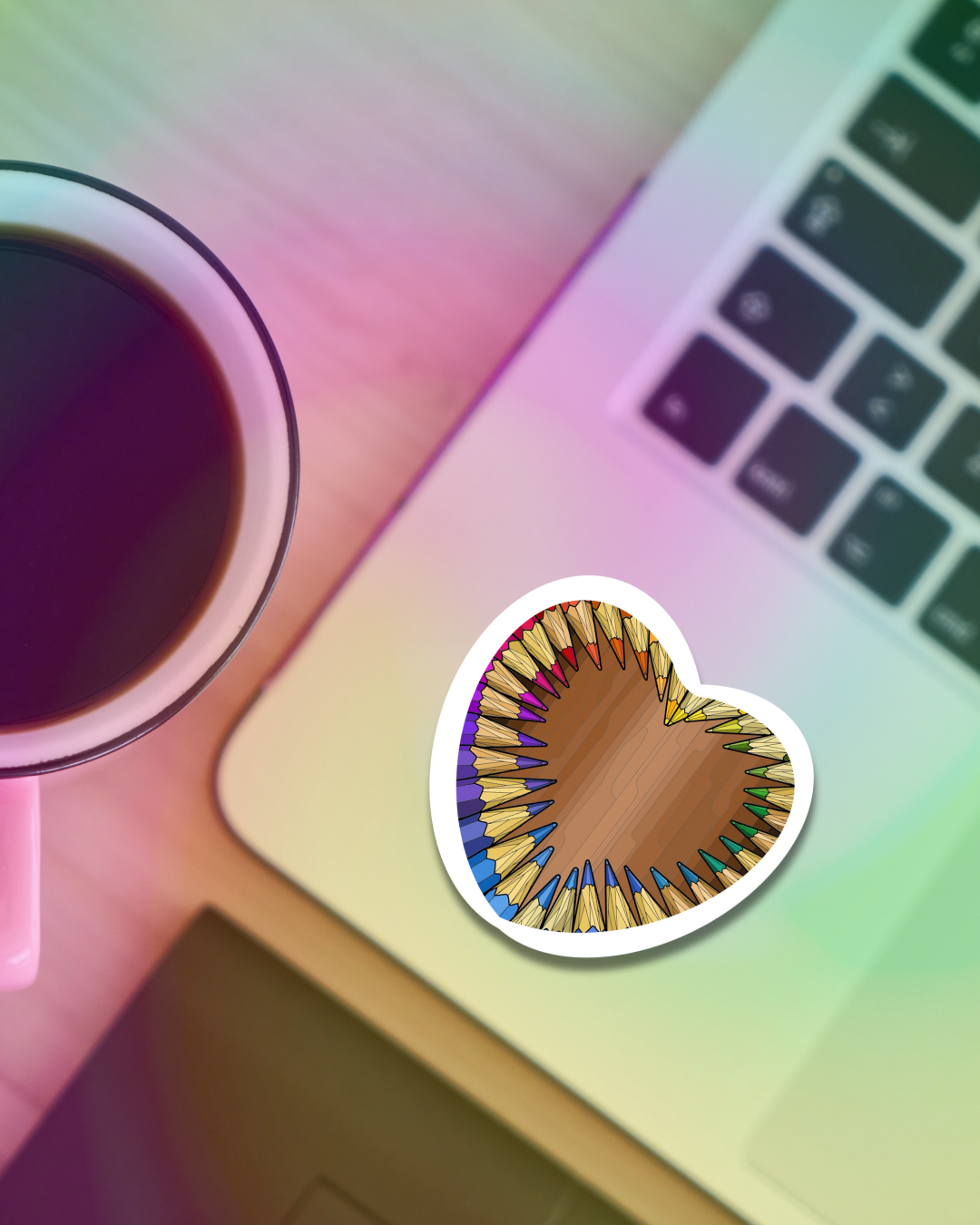 Colorful Heart Vinyl Sticker