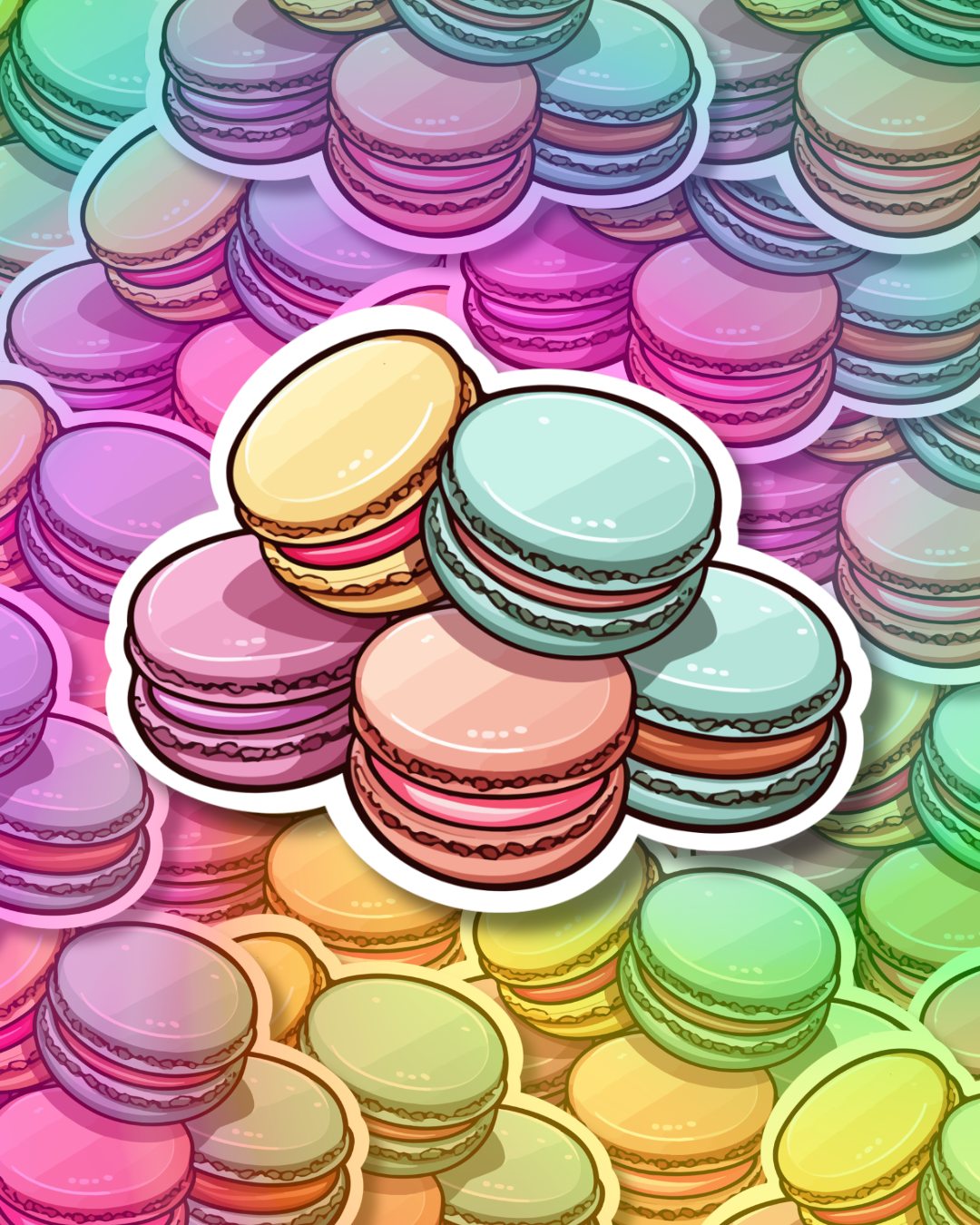 Colorful Macaron Vinyl Sticker