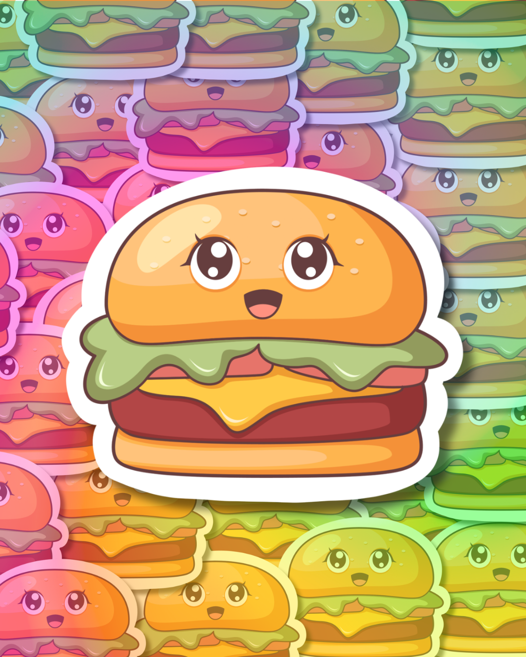 Amazed Cheeseburger Vinyl Sticker