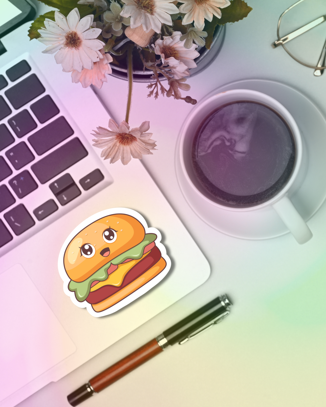 Amazed Cheeseburger Vinyl Sticker