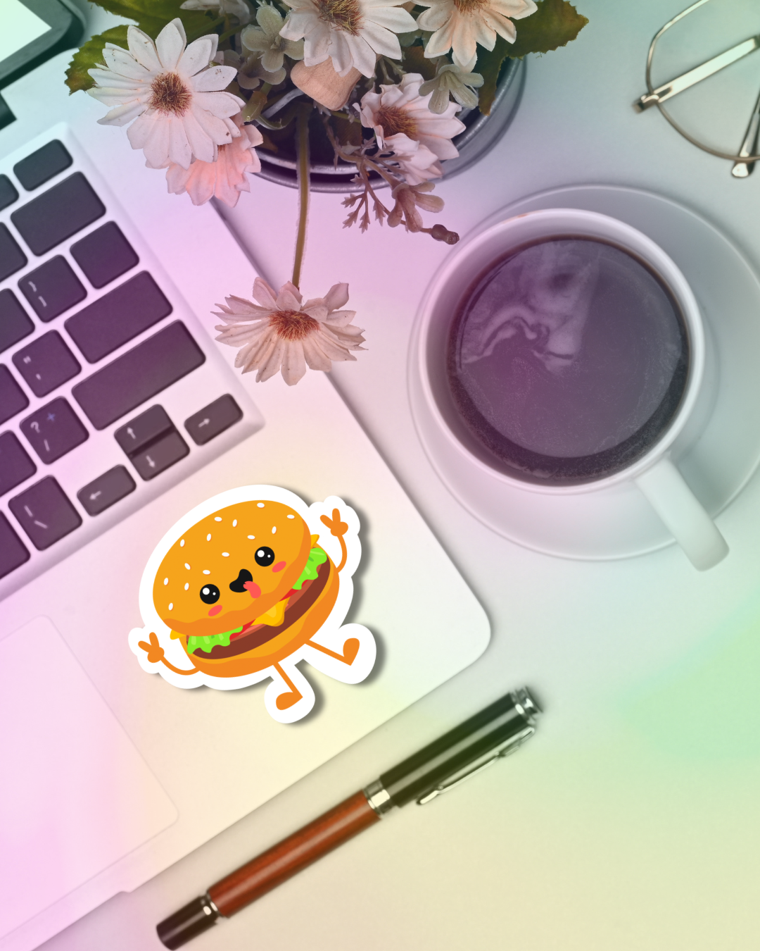 Goofy Cheeseburger Vinyl Sticker
