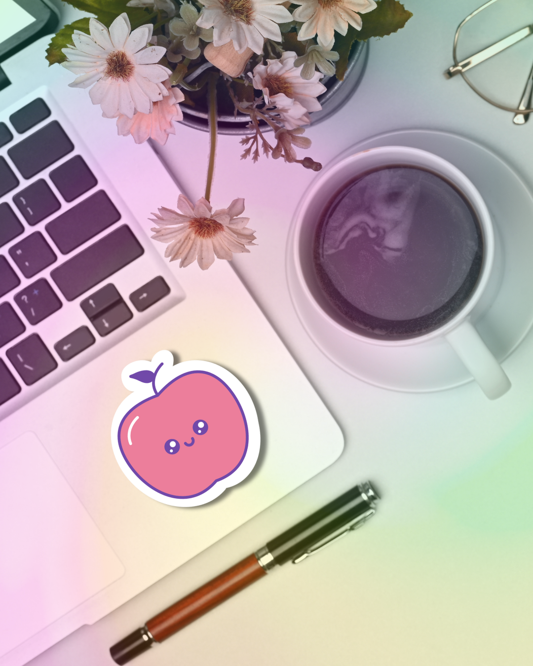 Cozy Apple Vinyl Sticker