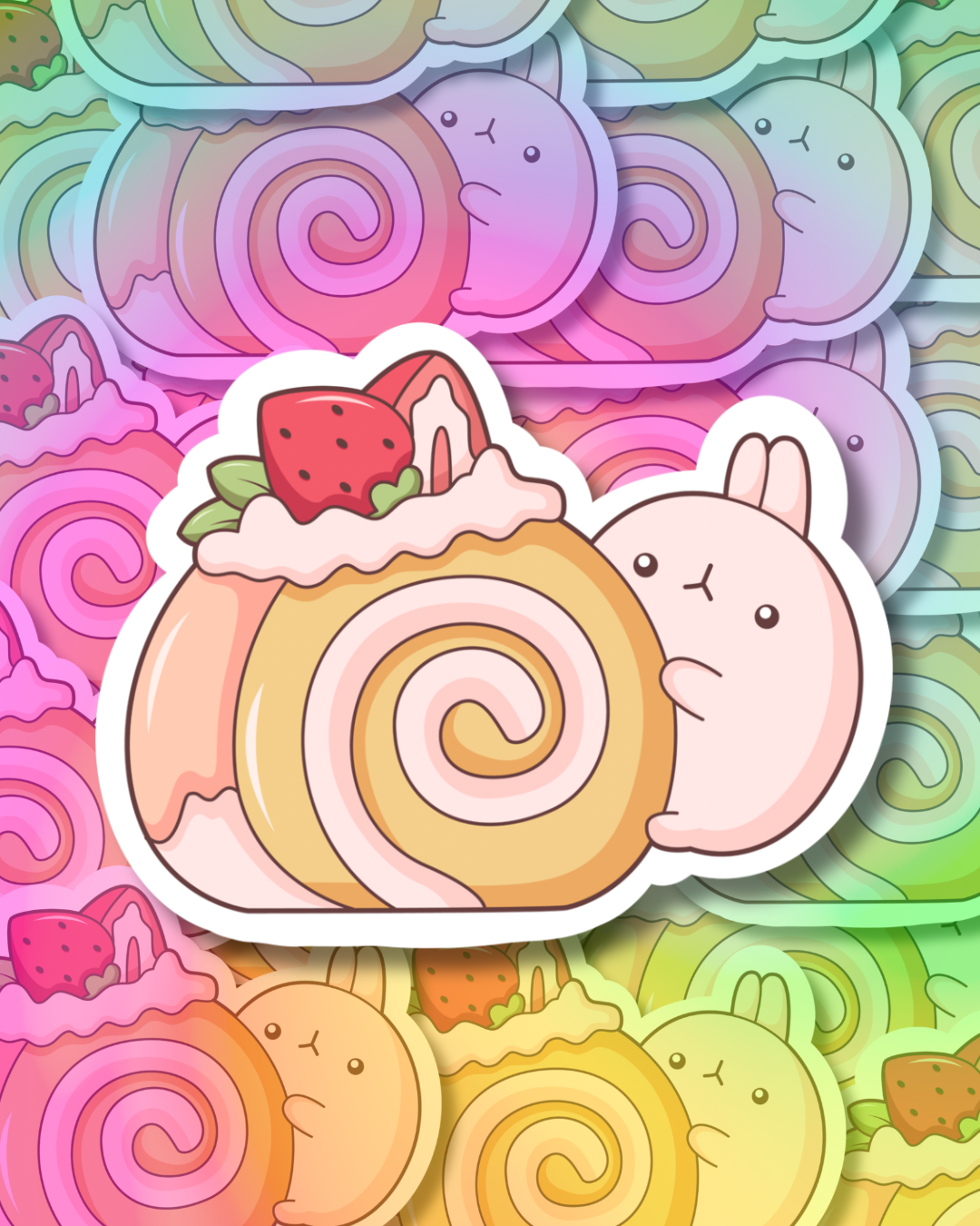 Creamy Strawberry Cake Vinyl Sticker