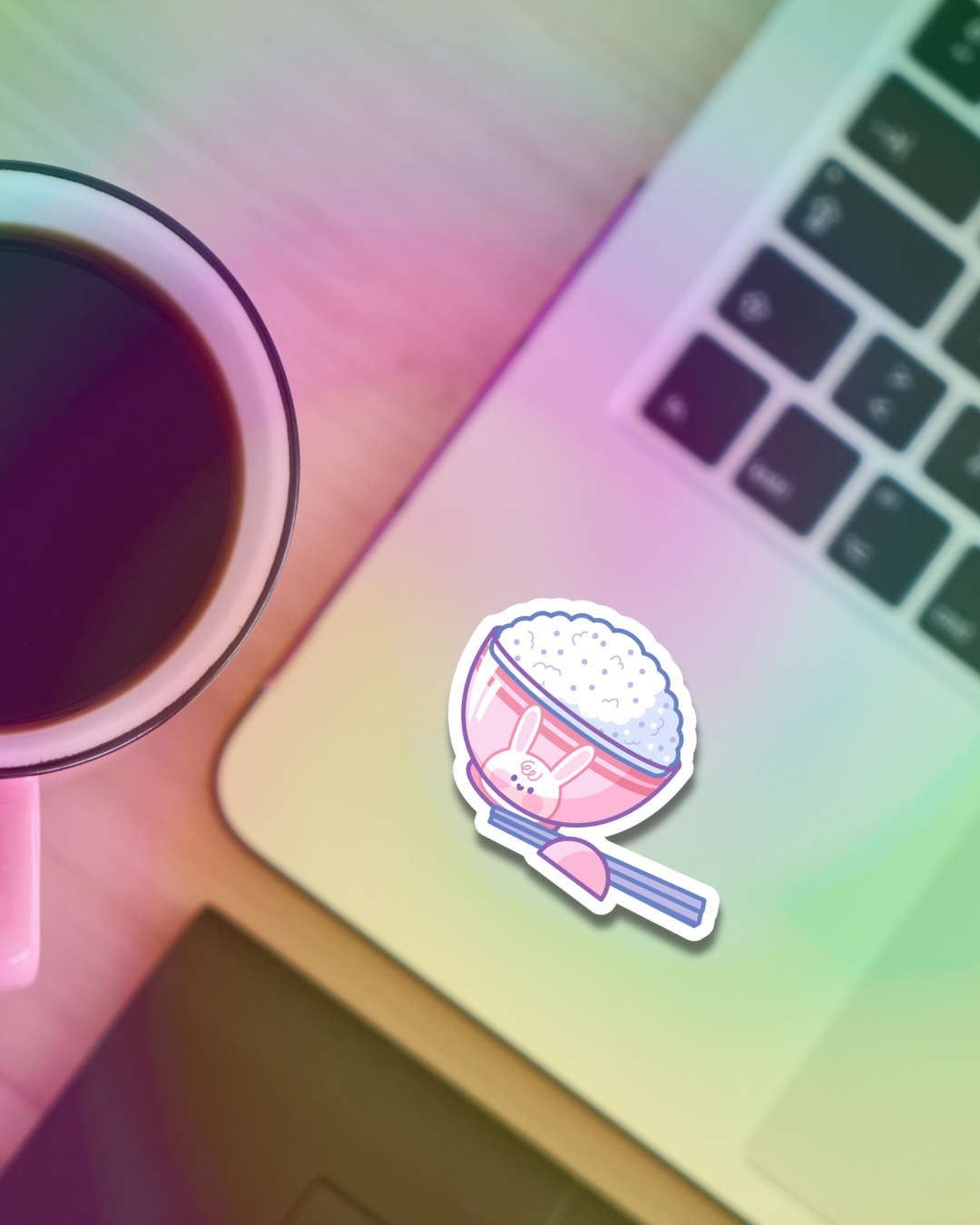 Cup of Rice Vinyl Sticker
