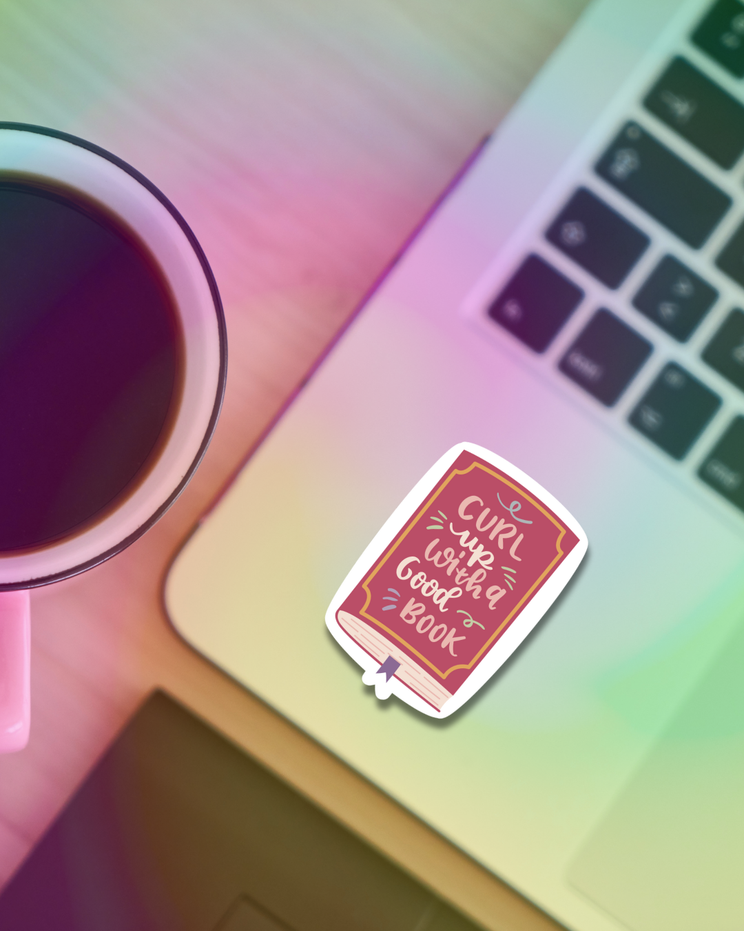 Curl Up With A Good Book Vinyl Sticker