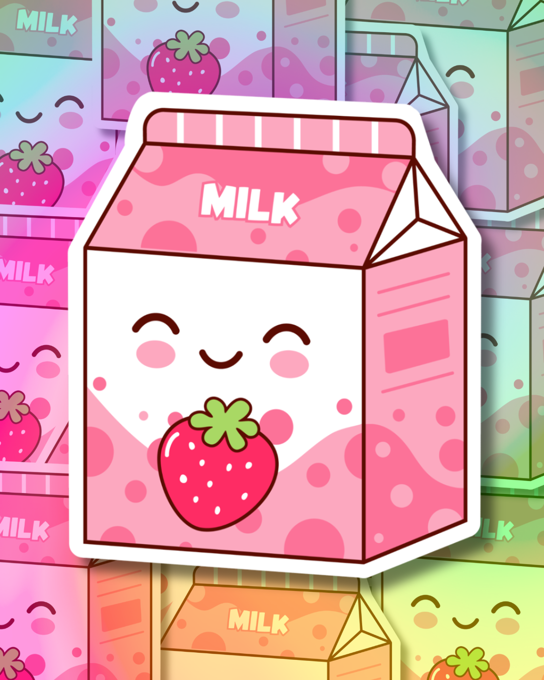 Cute Strawberry Milk Vinyl Sticker