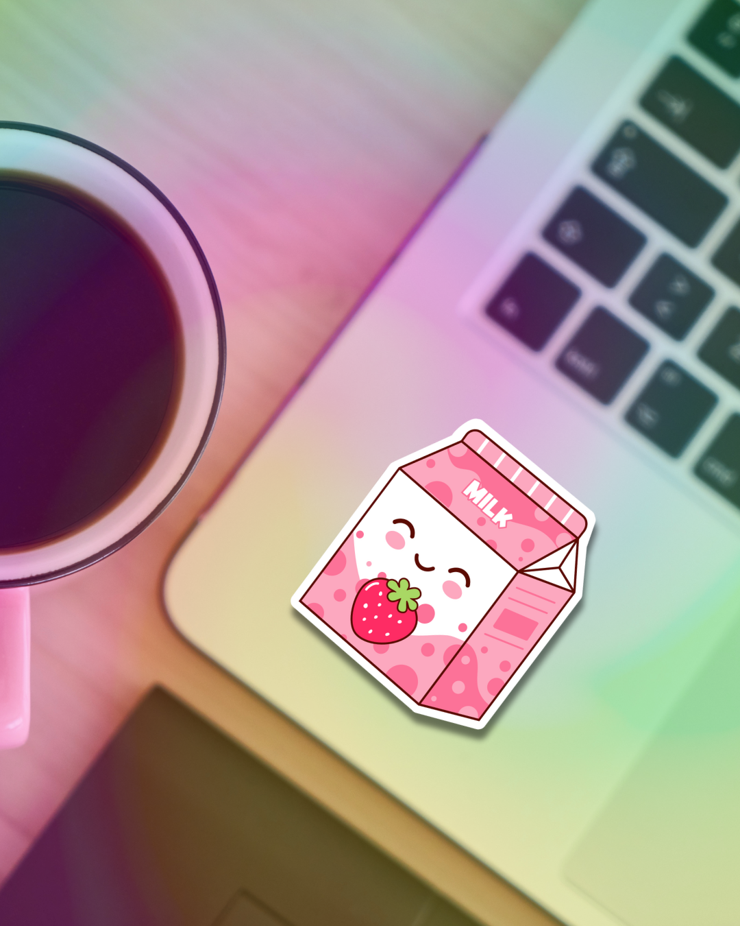 Cute Strawberry Milk Vinyl Sticker