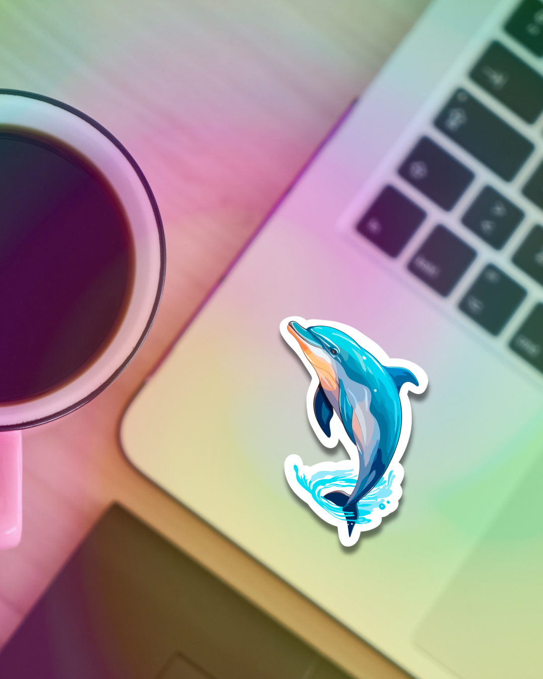 Dolphin Wave Vinyl Sticker