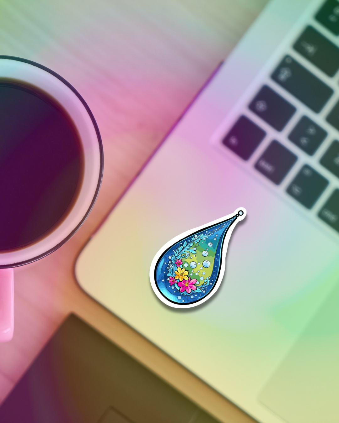 Drop Flowers Vinyl Sticker