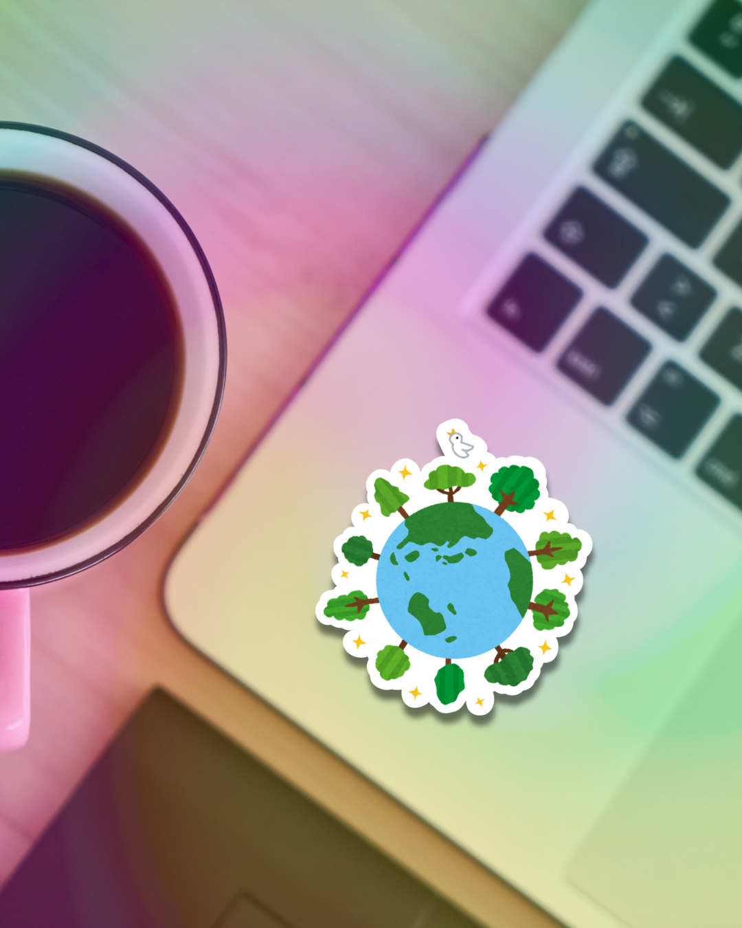 Earth Trees Vinyl Sticker