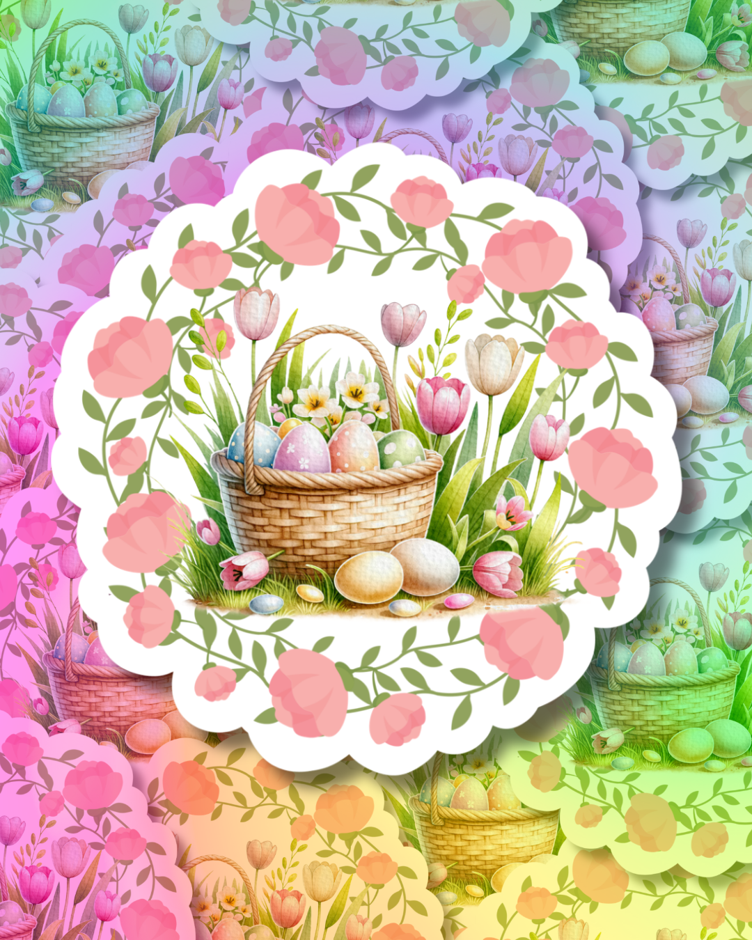 Easter Welcome Vinyl Sticker