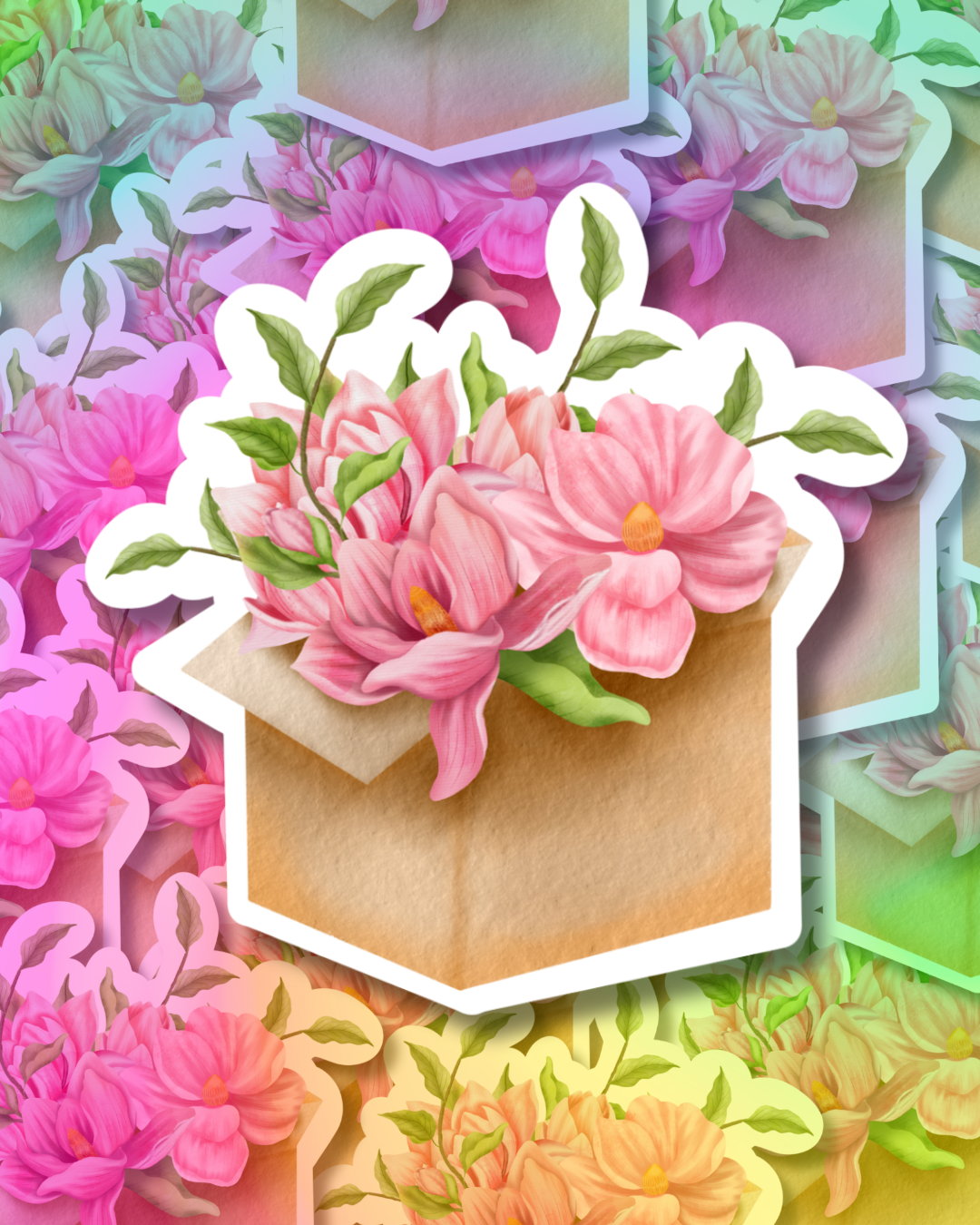 Flower Box Vinyl Sticker
