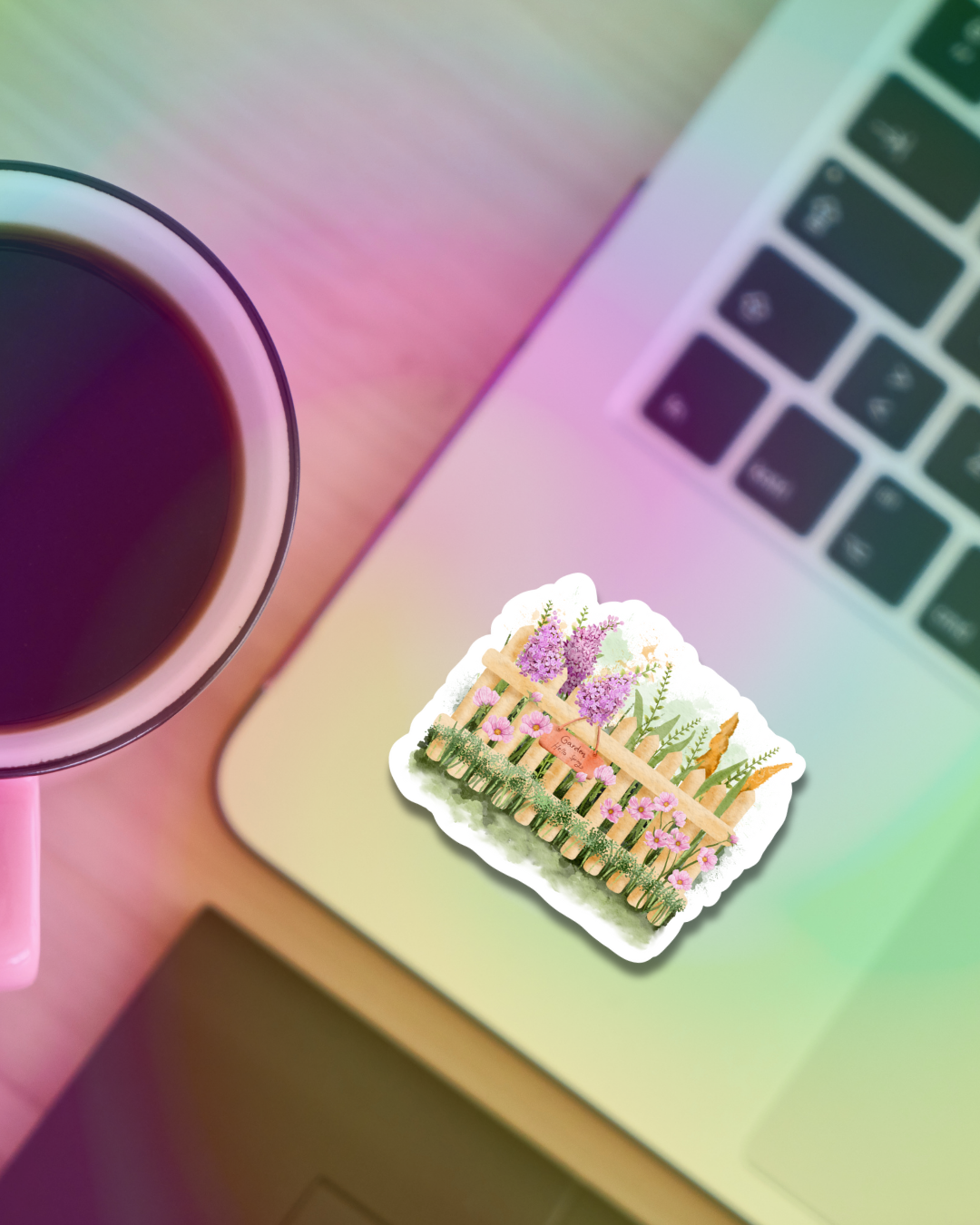Flower Fence Vinyl Sticker